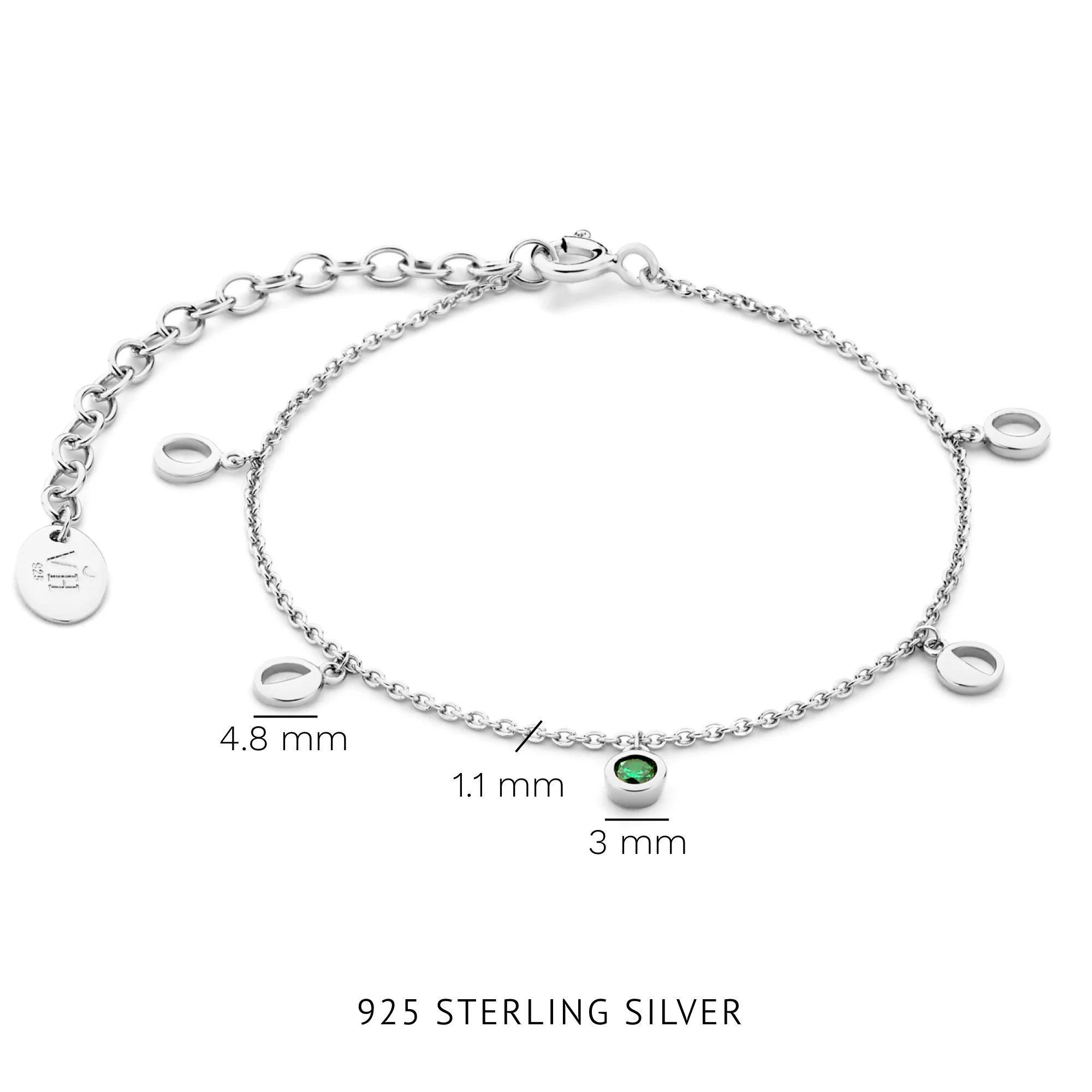 Violet Hamden Violet's Gift 925 Sterling Silbernes Armband- und Ohrstecker-Geschenkset mit Grünen Zirkonia-Steinen VH90061 - Image 8